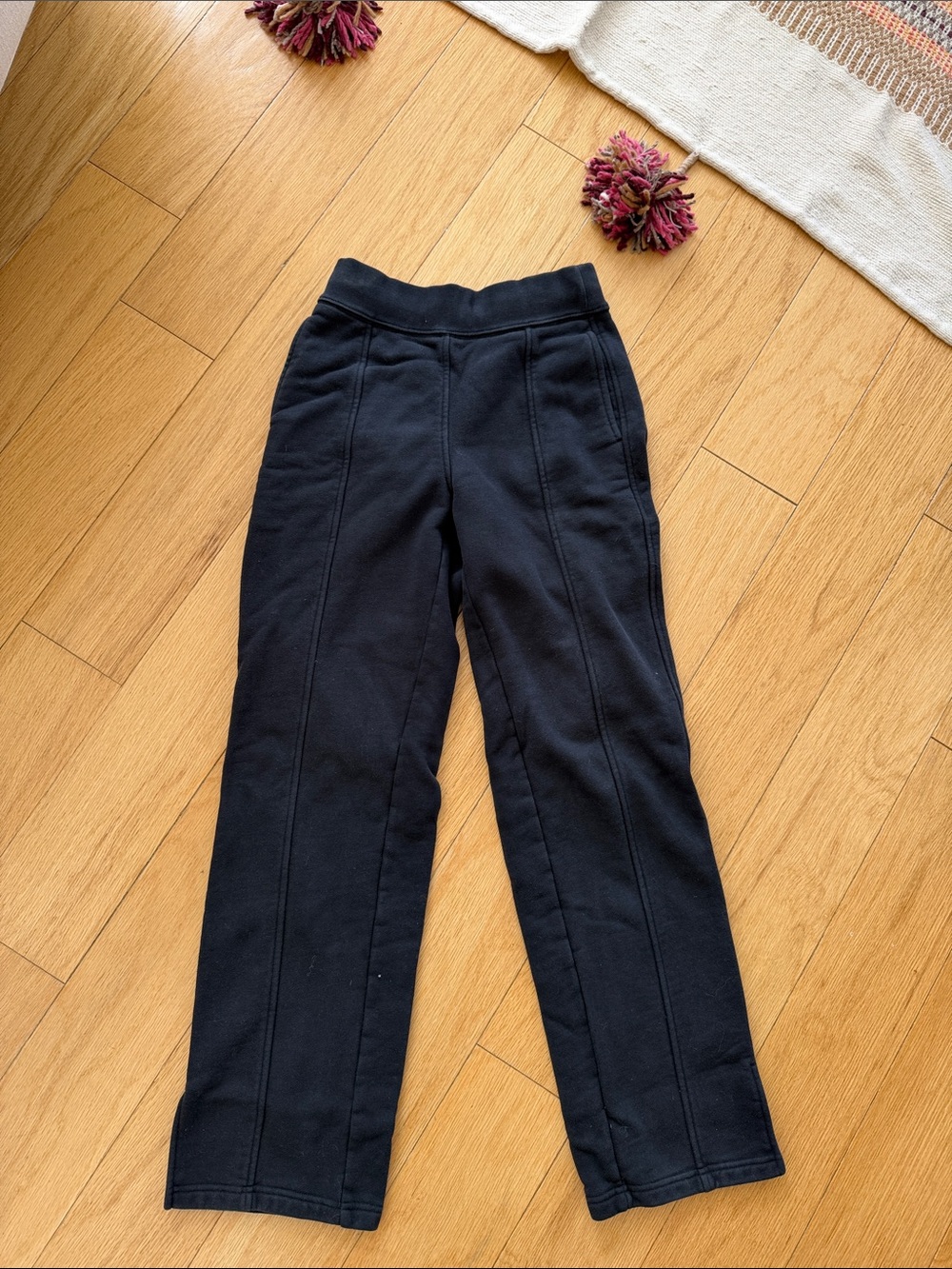 ALO Yoga Black Wide-Leg Track Pants